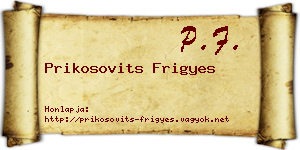 Prikosovits Frigyes névjegykártya
